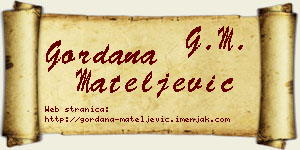 Gordana Mateljević vizit kartica